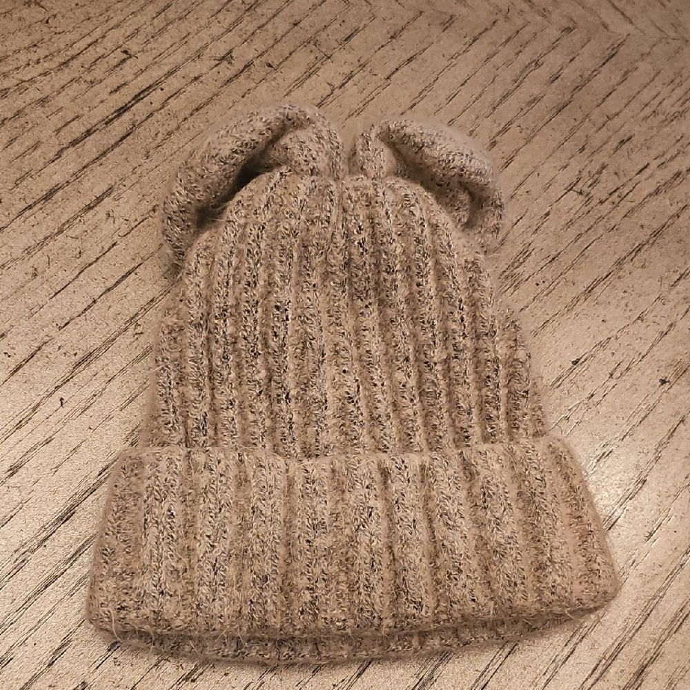 BCBGeneration Kids Tan Knit Beanie with Ears 2-4T